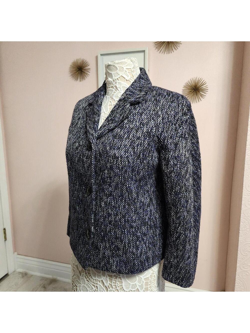 Tommy Hilfiger tweed purple black white jacket blazer 10
